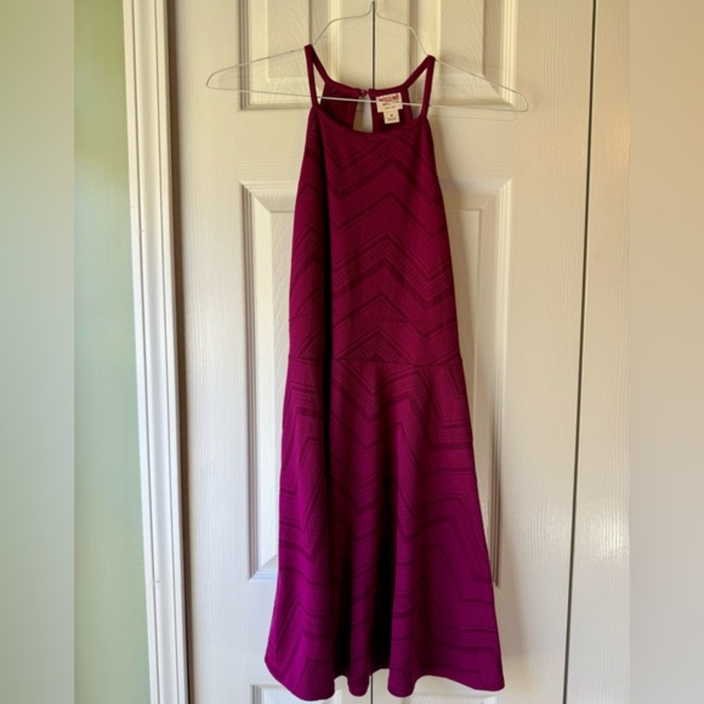 Mossimo Supply Co. purple chevron patterned halter dress Junior’s Size Medium